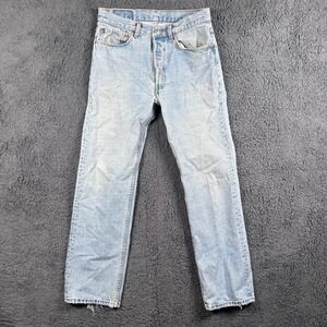 Vtg Levi's 90s 501 Vintage Mens 32x30 Light Wash Blue Denim Jeans Made in USA